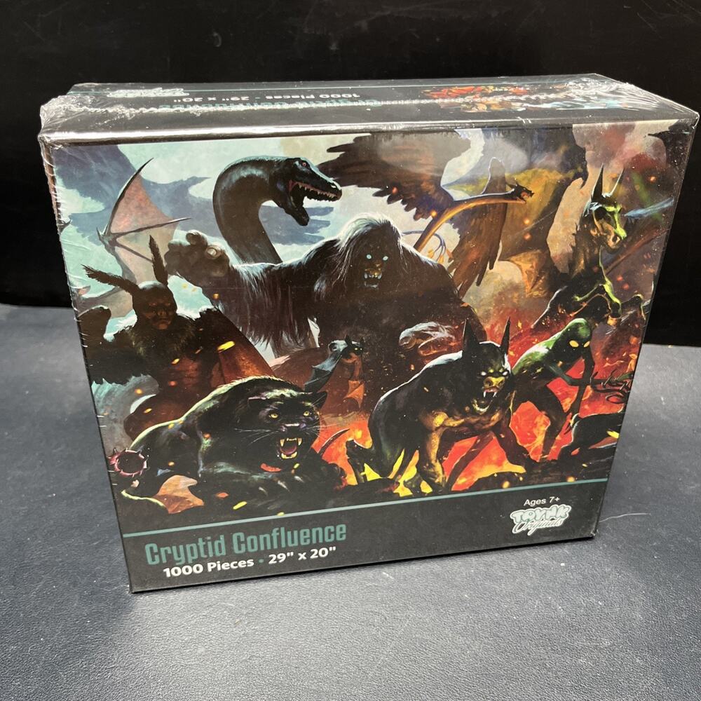 Cryptid Confluence Monster Puzzle, 1000 Piece Jigsaw Puzzle 29”x 20”, Sealed.